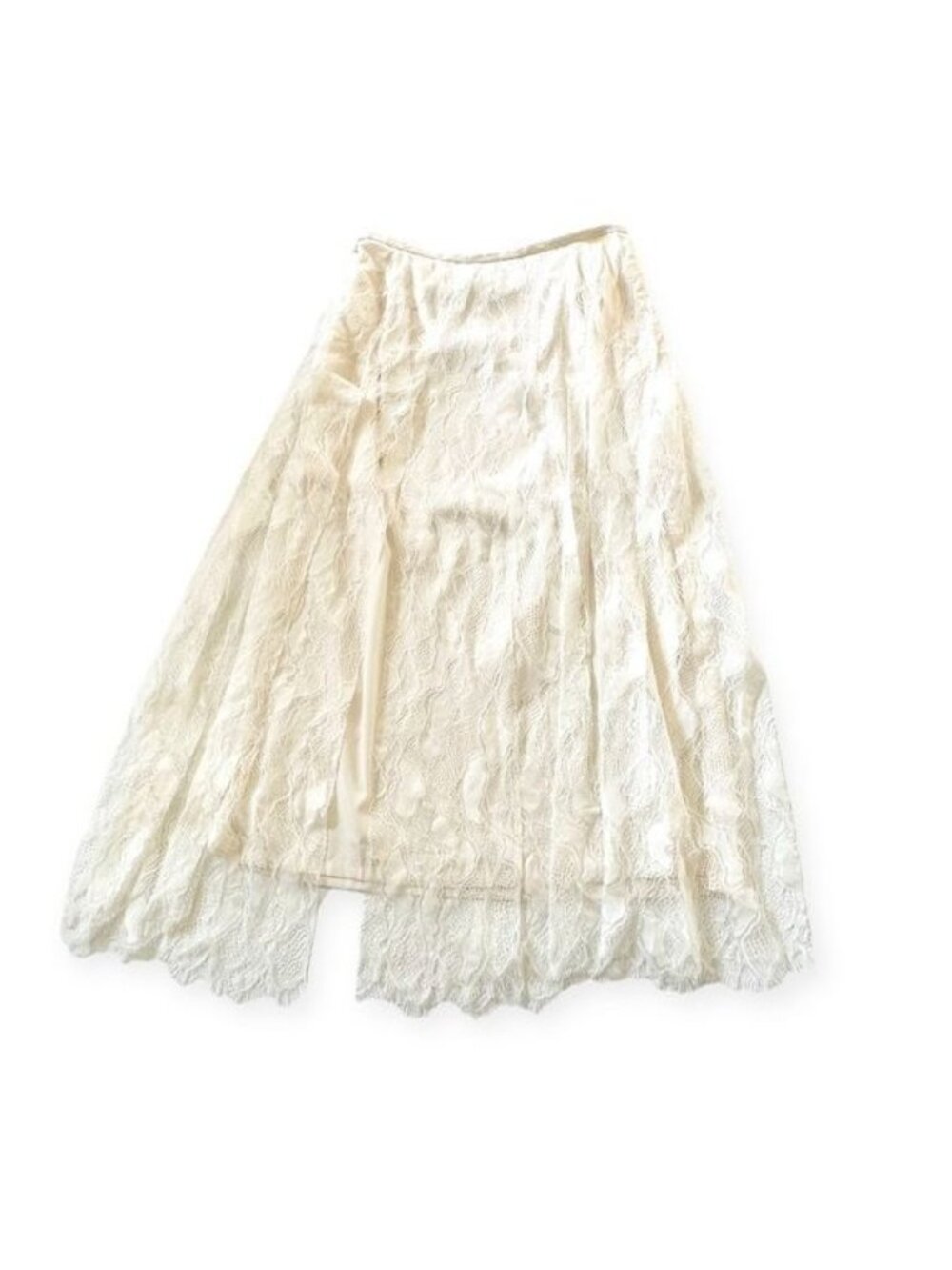 Divine Heritage Split Panel Lace Midi Skirt, White, Size Small, Never worn